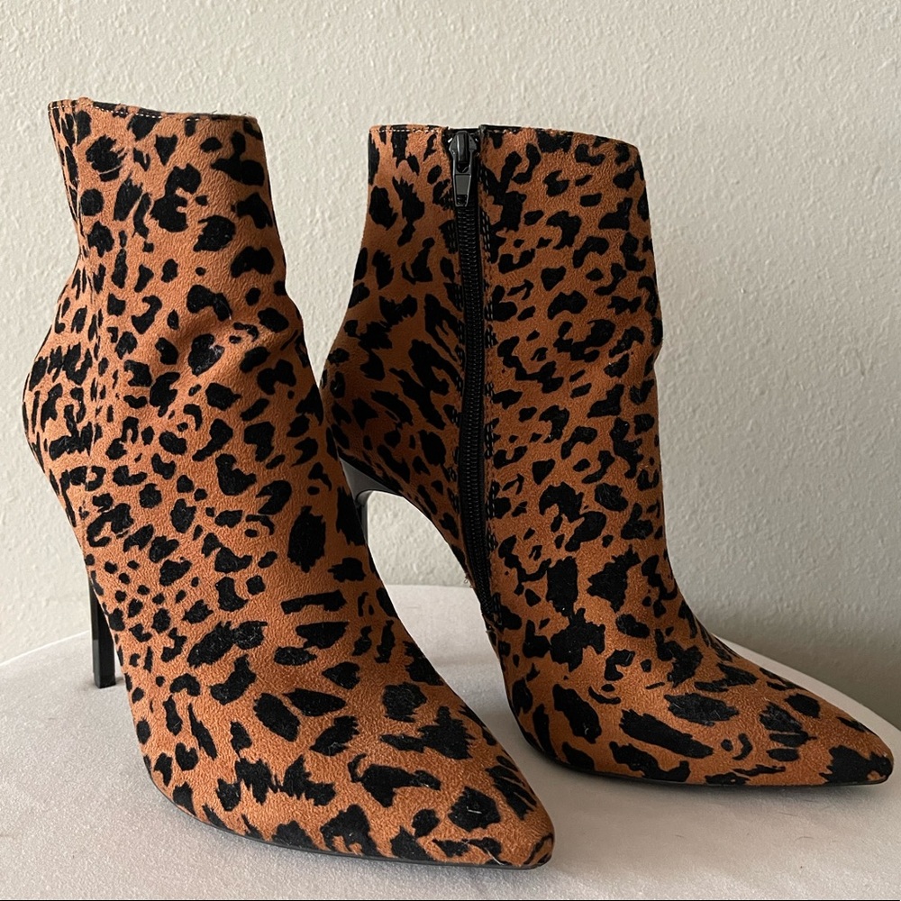 London Rebel via ASOS printed heeled boots, quality like new - worn once, sz 10